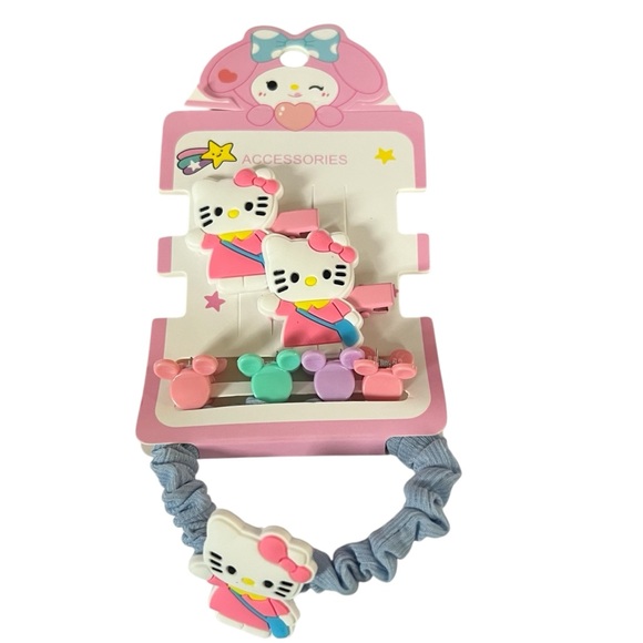 Hello Kitty My Melody - Girls 4pc Crossbody, Mirror Compact W/Comb, Hair items - Picture 6 of 8